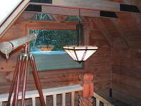 Entry hall with Craftsman-style chandelier